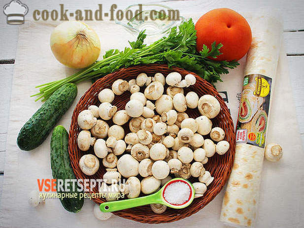 Pita maize ar dārzeņiem un sēnēm recepte