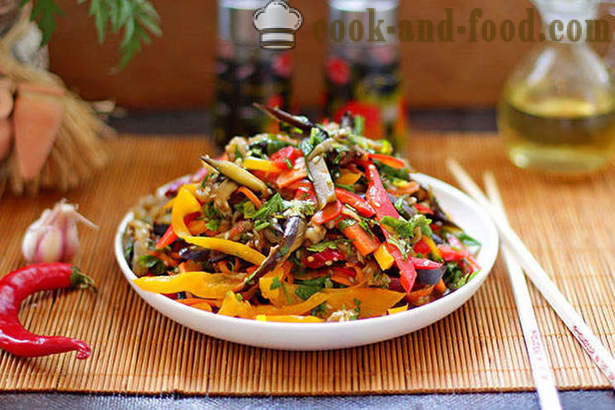Recepte salāti baklažānu un dārzeņu korejiešu