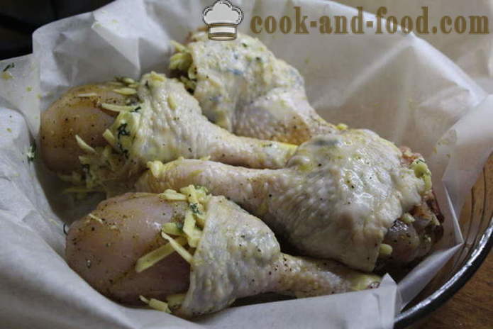 Pildīti vistas stilbiņš krāsnī - kā gatavot garšīgas vistas stilbiņi, soli pa solim recepšu fotogrāfijas