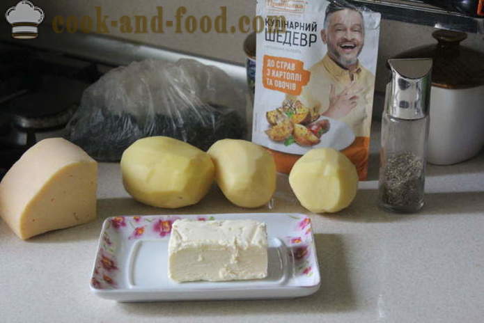 Cepts kartupelis ar sieru - kā garšīgi pagatavot kartupeļus krāsnī, ar soli pa solim recepšu fotogrāfijas