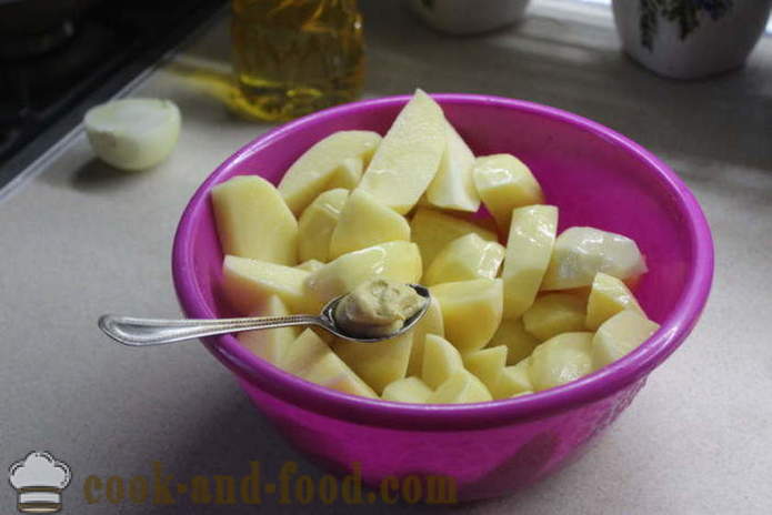 Cepti kartupeļi ar medu un sinepēm cepeškrāsnī - kā garšīgi pagatavot kartupeļus caurums, soli pa solim recepti ar phot