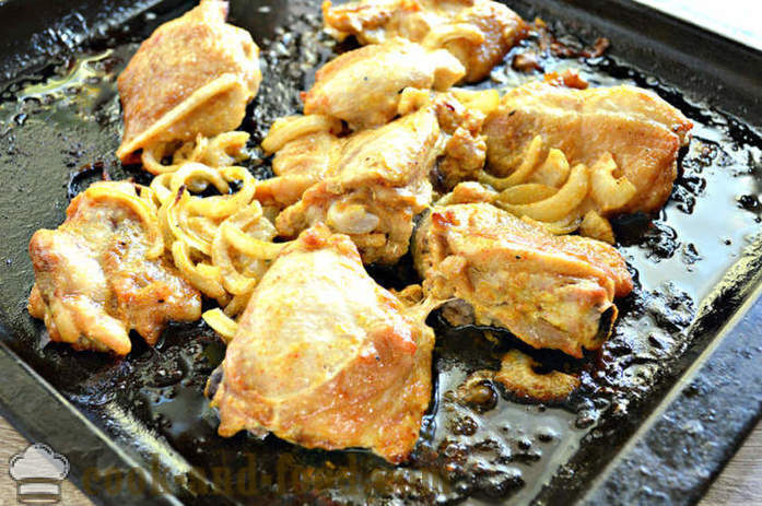 Delicious vistas kebabs majonēzi - kā gatavot vistas iesmi krāsnī, ar soli pa solim recepšu fotogrāfijas