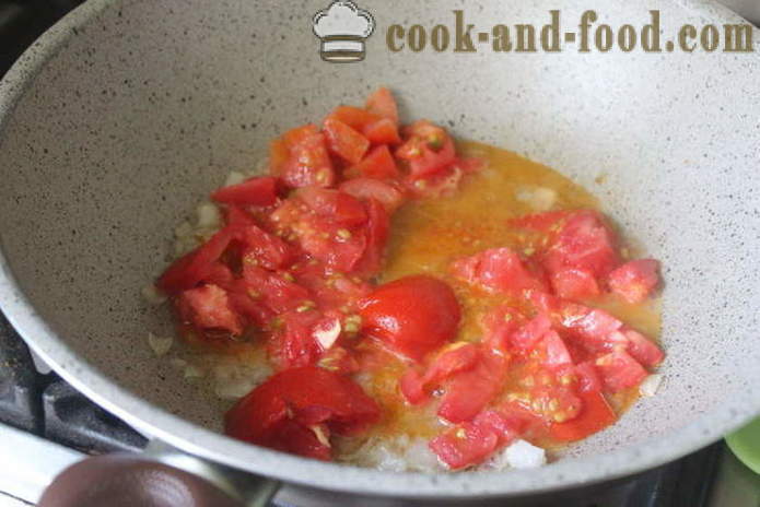Itāļu makaroni ar tomātu un zivis - kā gatavot makaronus ar zivīm un tomātiem, soli pa solim recepšu fotogrāfijas