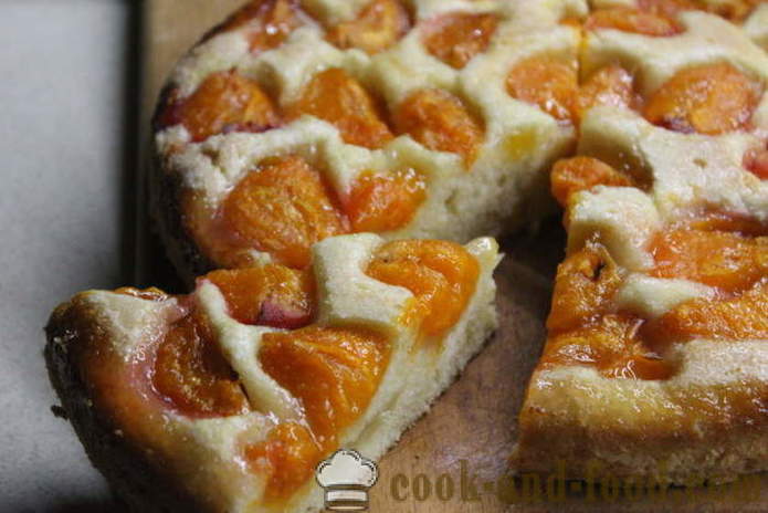 Atvērt aprikožu pīrāgs - kā cept aprikožu kūka, soli pa solim recepšu fotogrāfijas
