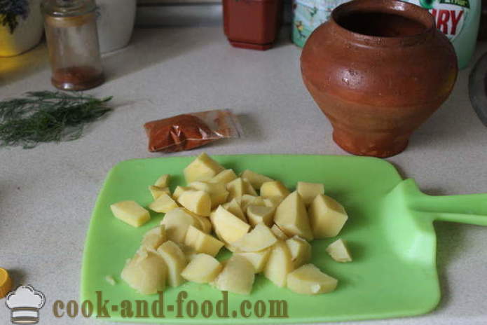 Kartupeļi pot cepeškrāsnī - gardus cepti kartupeļi katlā, ar soli pa solim recepšu fotogrāfijas