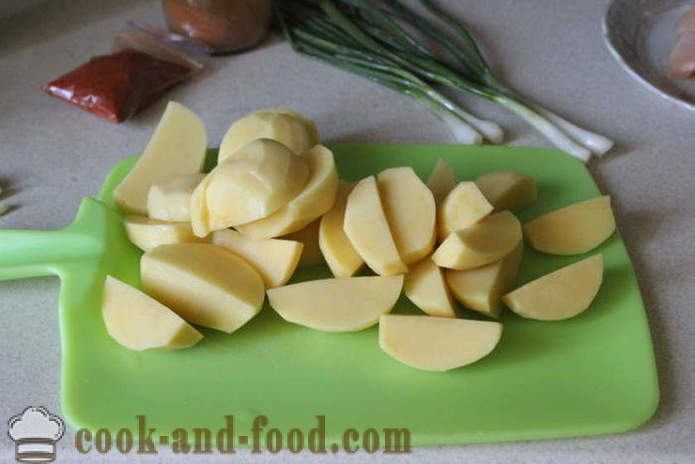 Kartupeļi ar papriku un ķiplokiem - to, kā gatavot garšīgus kartupeļus ar papriku, soli pa solim recepšu fotogrāfijas