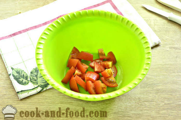 Majonēzes salāti ar redīsiem un tomātu - to, kā padarīt salāti redīsi un tomātiem, soli pa solim recepšu fotogrāfijas