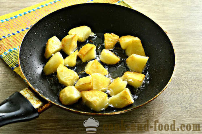 Siltie salāti ar kartupeļiem un majonēzi - kā gatavot siltu salāti ar kartupeļiem, soli pa solim recepšu fotogrāfijas