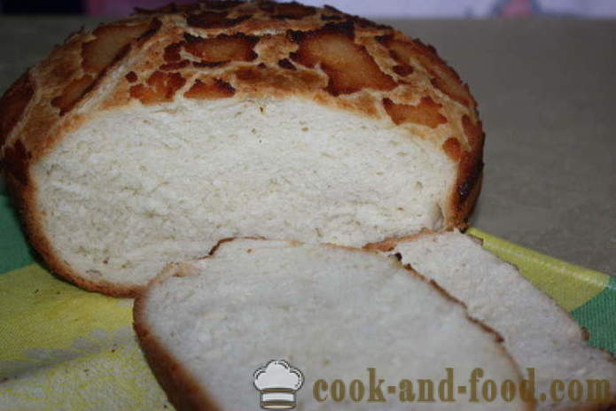 Pašdarināts maize ar kraukšķīga krāsnī - kā cept baltmaizi mājās, soli pa solim recepšu fotogrāfijas