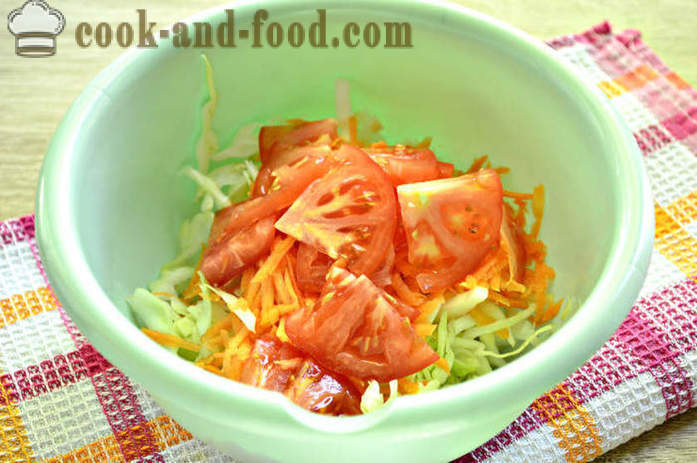 Soli pa solim recepte foto garšīgi salāti no svaigiem kāpostiem un burkāniem - kā pagatavot gardus salātus no jauna kāpostiem un burkāniem