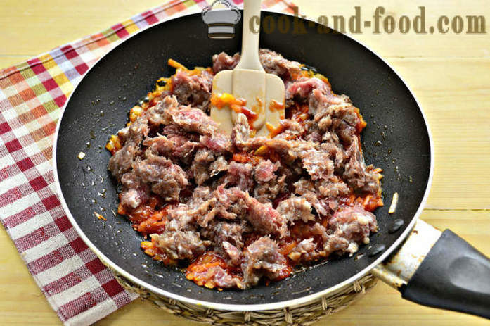 Delicious griķu biezputra ar gaļu uz pannas - kā gatavot griķu biezputru ar gaļu, soli pa solim recepšu fotogrāfijas