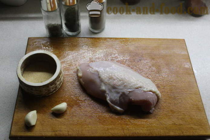 Cepta vistas krūtiņa ar medu, ķiplokiem un garšvielām - kā gatavot vistas krūtiņas krāsnī, ar soli pa solim recepšu fotogrāfijas