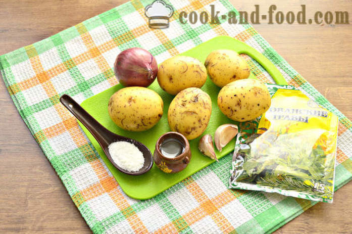 Cepti kartupeļu šķēles krāsnī - piemēram, ceptas kartupeļu šķēlītes ar kraukšķīgu garozu, ar soli pa solim recepšu fotogrāfijas