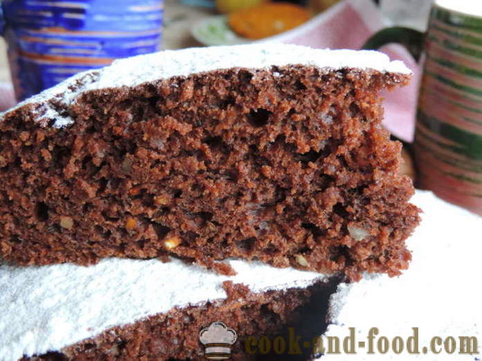Vieglākais šokolādes burkānu kūka ar augu eļļu - kā gatavot burkānu kūku krāsnī, ar soli pa solim recepšu fotogrāfijas
