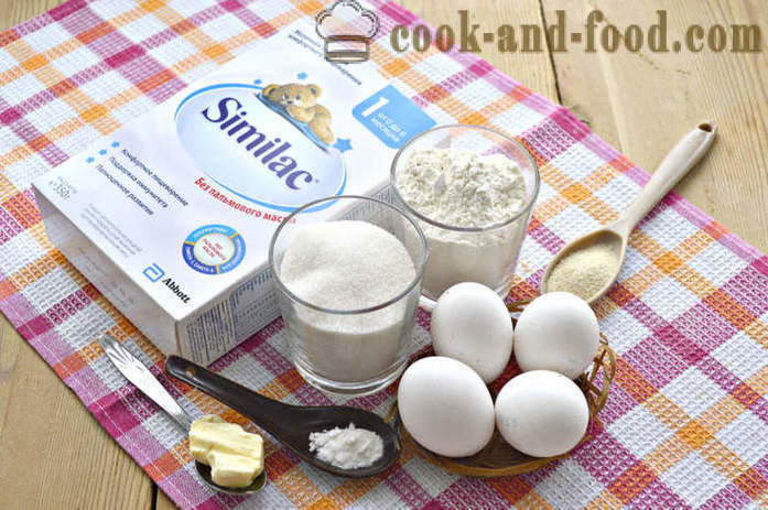 Vienkārša kūka recepte zīdaiņu pārtika krāsnī - kā gatavot ātri kūka no sausā piena maisījuma, soli pa solim recepšu fotogrāfijas
