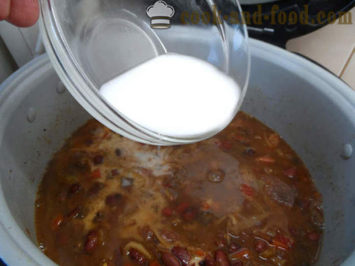 Bieza zupa Chili con carne - kā pagatavot klasisko čili con carne, soli pa solim recepšu fotogrāfijas