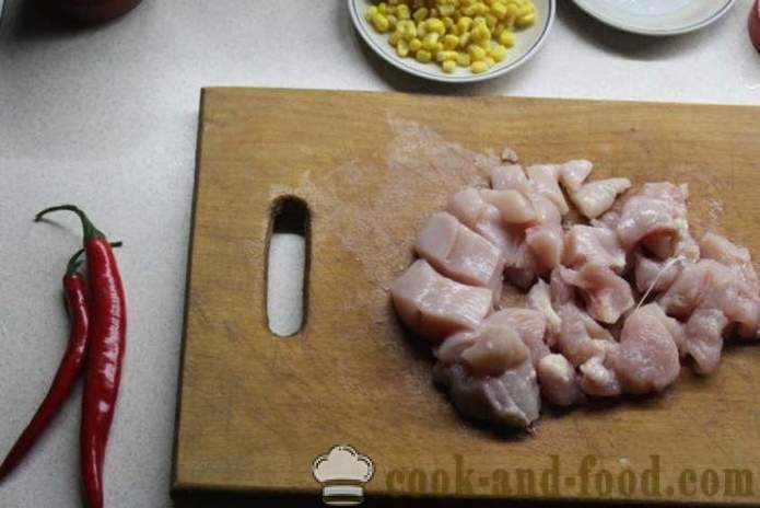 Vistas ķīniešu saldskābo mērci - kā gatavot vistas ķīniešu, soli pa solim recepšu fotogrāfijas