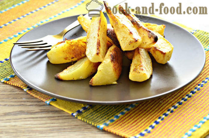 Kartupeļi ar majonēzi krāsnī - piemēram, cepti kartupeļi cepeškrāsnī ar majonēzi, soli pa solim recepšu fotogrāfijas
