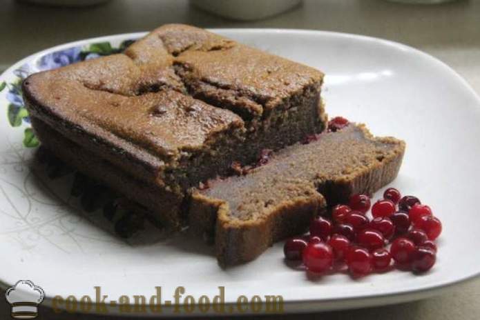 Cranberry smalkmaizītes ar šokolādi kefīru - kā gatavot kūkas ar šokolādi un dzērvenēm, ar soli pa solim recepšu fotogrāfijas