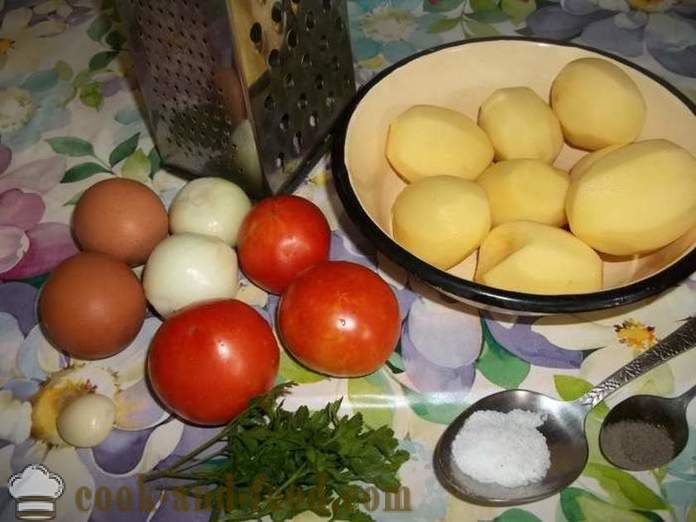 Pankūkas izgatavoti no kartupeļiem ar tomātiem - kā padarīt kartupeļu pankūkas, ar soli pa solim recepšu fotogrāfijas