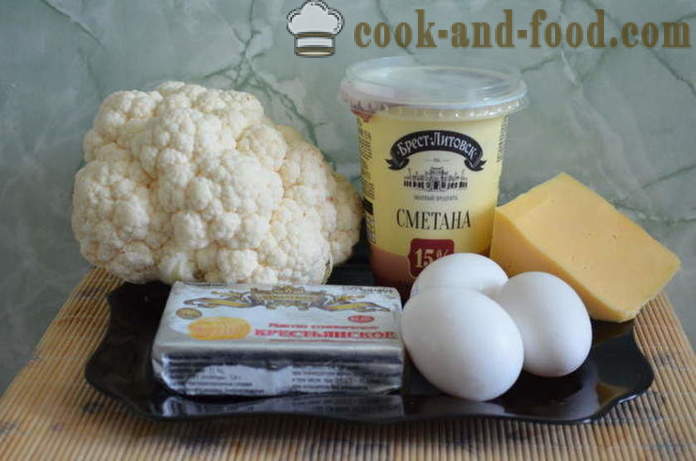 Omlete ar ziedkāpostiem krāsnī - cik garšīgi puķkāposti cep krāsnī, ar soli pa solim recepšu fotogrāfijas