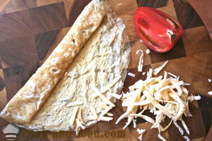 Omletnye pankūkas - kā padarīt japāņu omleti, soli pa solim recepšu fotogrāfijas