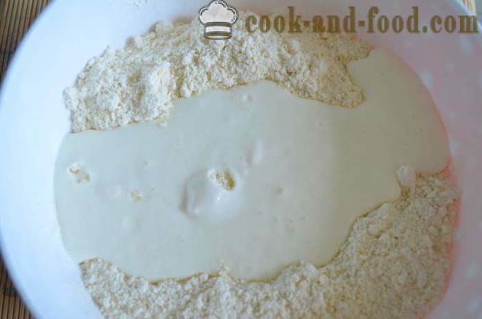 Ķiršu pīrāgs-gliemezis par kefīru - kā gatavot kūka ar ķiršu gliemezis, soli pa solim recepšu fotogrāfijas