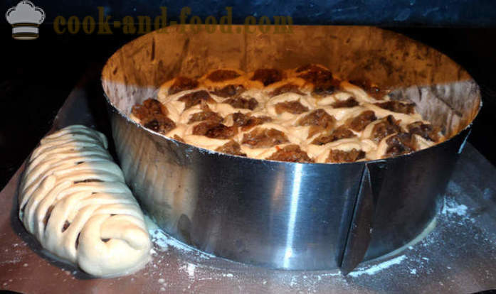 Raugs kūka Honeycomb - kā cept tortes no rauga mīklu, soli pa solim recepšu fotogrāfijas