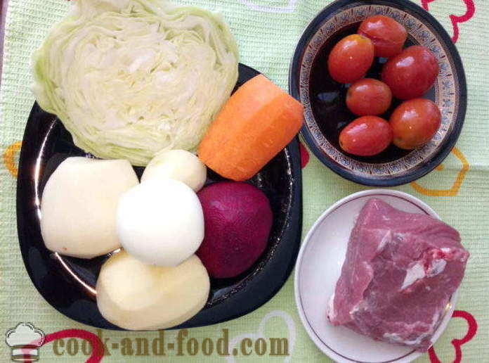 Zupa ar biešu un marinētiem tomātiem - kā gatavot zupu, soli pa solim recepšu fotogrāfijas