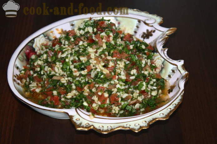 Tabula salāti ar kuskusu - kā sagatavot salātu tabbouleh, soli pa solim recepšu fotogrāfijas