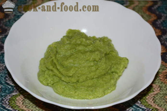 Delicious dārzeņu biezenis no saldētas brokoļiem - kā gatavot Brokoļu biezeni, soli pa solim recepšu fotogrāfijas