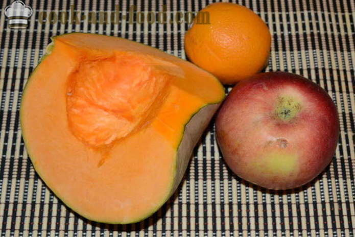 Ķirbju salāti ar āboliem un rozīnēm ar apelsīnu mērci - kā gatavot ķirbju salāti ar āboliem, soli pa solim recepšu fotogrāfijas