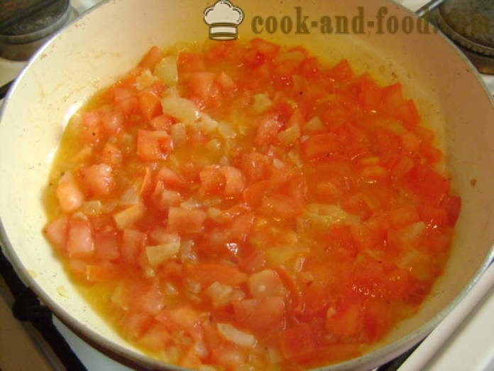 Kultenis itāļu - kā pagatavot olu kulteni ar tomātiem, sieru un maizi, ar soli pa solim recepšu fotogrāfijas