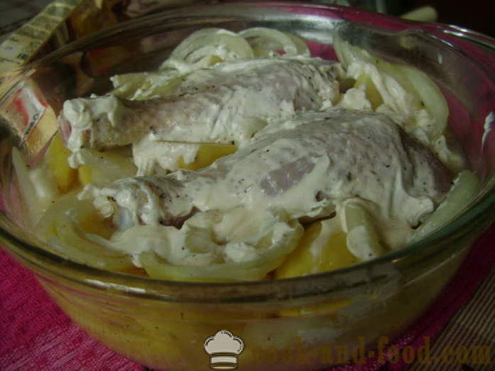 Vistas stilbi ar kartupeļiem cepeškrāsnī - kā gatavot gardu vistas stilbiņu ar kartupeļiem, soli pa solim recepšu fotogrāfijas