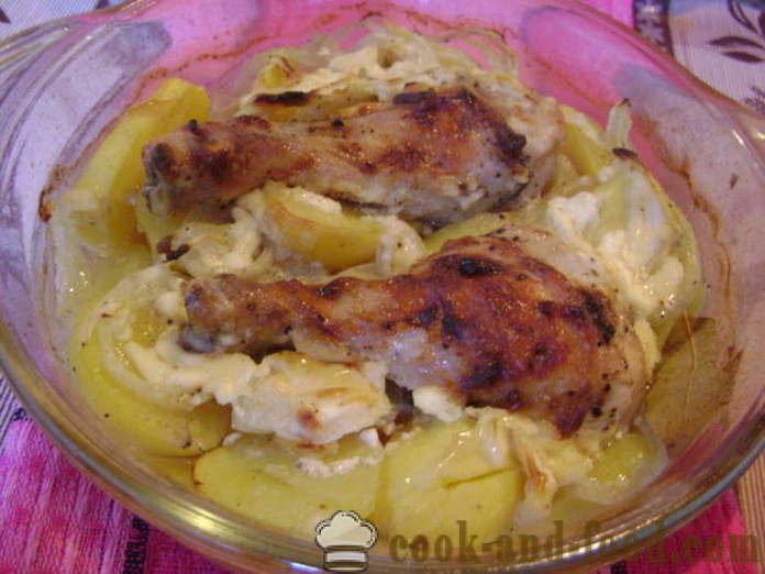 Vistas stilbi ar kartupeļiem cepeškrāsnī - kā gatavot gardu vistas stilbiņu ar kartupeļiem, soli pa solim recepšu fotogrāfijas
