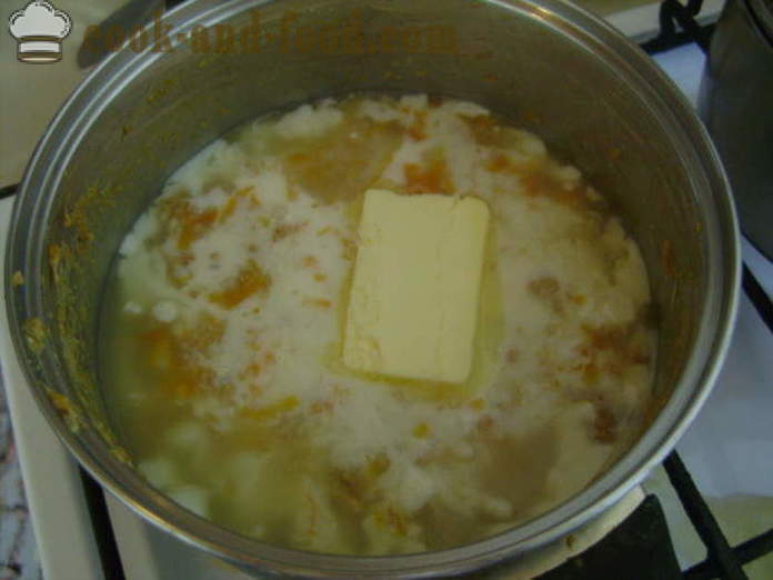 Auzu putra veseli graudi uz pienu - kā gatavot garšīgus auzu pupiņas pienā, ar soli pa solim recepšu fotogrāfijas