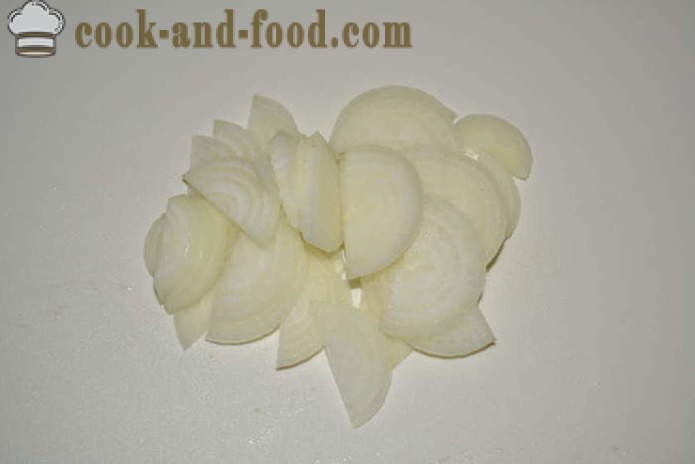 Salāti ar marinētiem gurķiem un sīpoliem Luka- kā padarīt salāti marinēti gurķi un sīpolu, ar soli pa solim recepšu fotogrāfijas