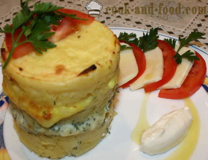 Slāņa kartupeļi ceptas ar sieru krāsnī - piemēram, cepti kartupeļi ar sieru krāsnī, ar soli pa solim recepšu fotogrāfijas
