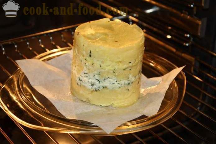 Slāņa kartupeļi ceptas ar sieru krāsnī - piemēram, cepti kartupeļi ar sieru krāsnī, ar soli pa solim recepšu fotogrāfijas