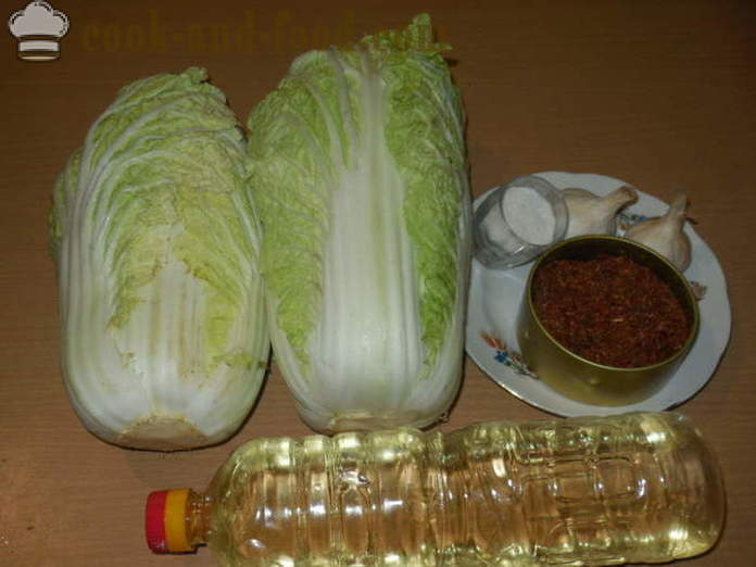Ķīnas kāposti Kimchi korejiešu - kā padarīt kimchi mājās, soli pa solim recepšu fotogrāfijas