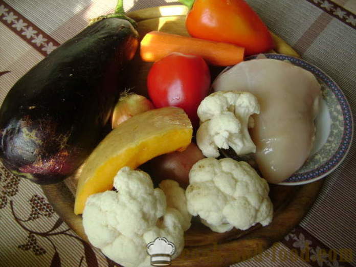 Vistas fileja ar dārzeņiem krāsnī - kā gatavot vistas ar dārzeņiem, soli pa solim recepšu fotogrāfijas