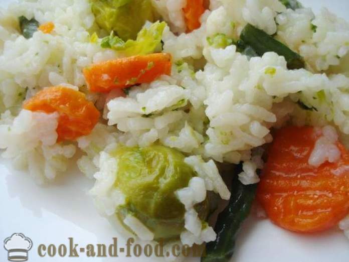 Rīsi ar dārzeņiem multivarka - kā gatavot rīsus ar dārzeņiem multivarka, soli pa solim recepšu fotogrāfijas