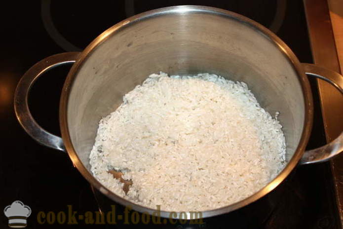 Rīsu biezputra ar ķirbi par pienu - kā gatavot rīsu putra ar ķirbi uz šķīvja, ar soli pa solim recepšu fotogrāfijas
