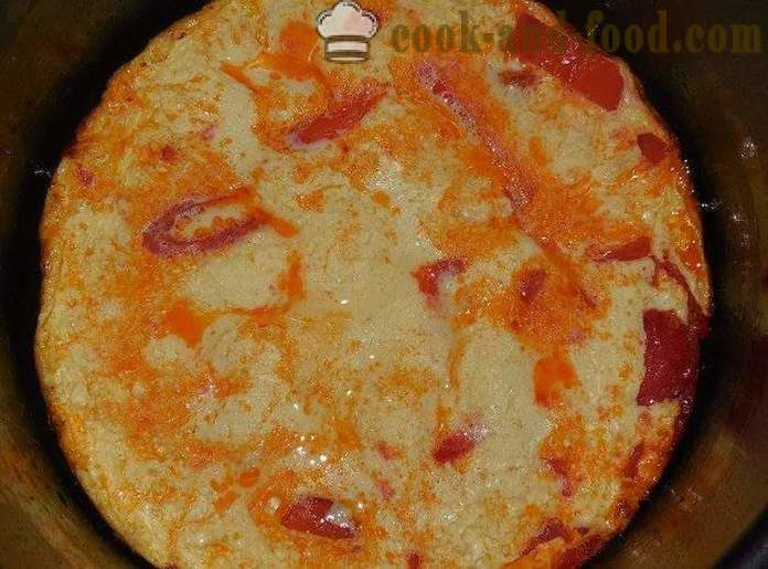 Omlete ar tomātiem multivarka - kā pagatavot omleti šajā multivarka, soli pa solim recepšu fotogrāfijas