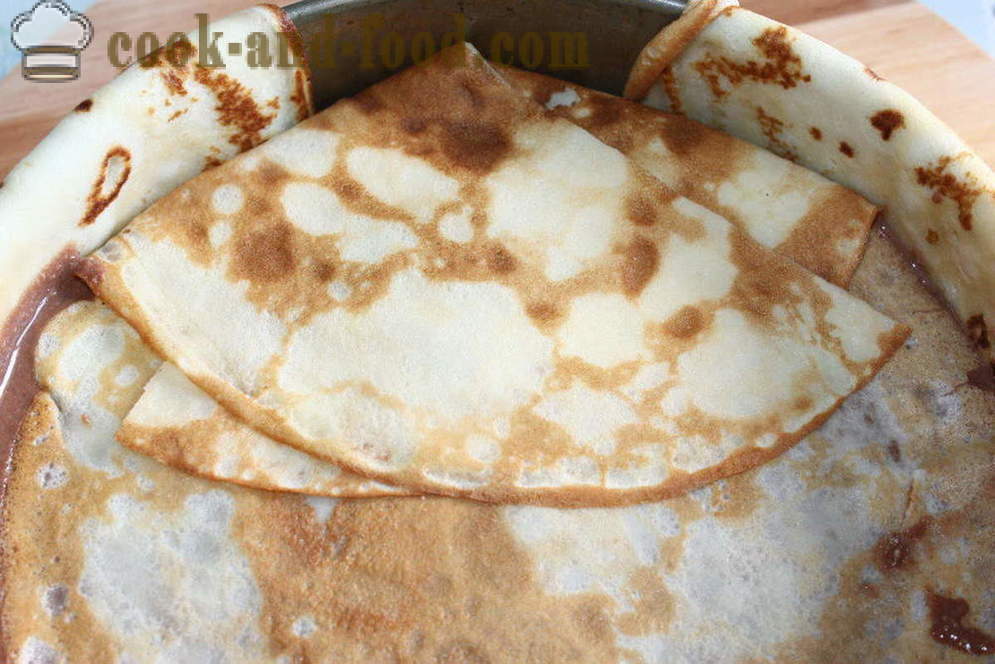 Pankūku kūka ar krējuma sieru un ābolu rozes - kā padarīt pankūku kūka ar biezpienu, soli pa solim recepšu fotogrāfijas