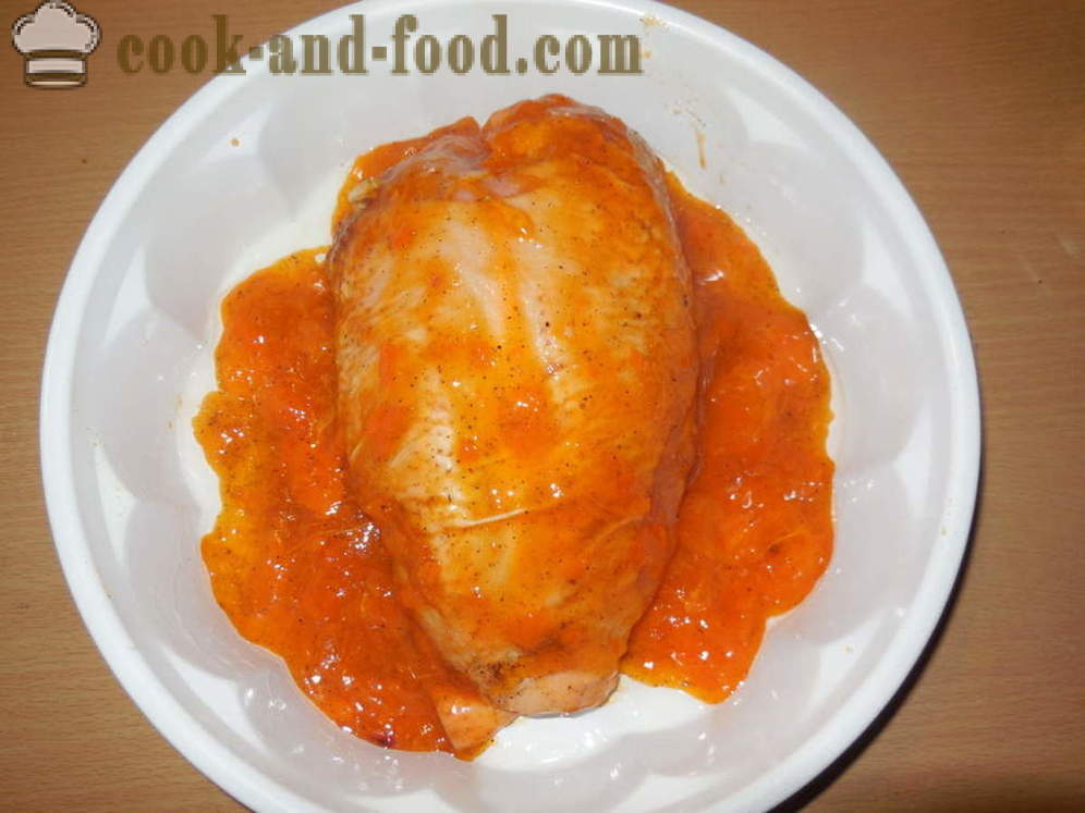 Juicy vistas krūtiņa cep cepeškrāsnī - kā gatavot vistas krūtiņas krāsnī, ar soli pa solim recepšu fotogrāfijas