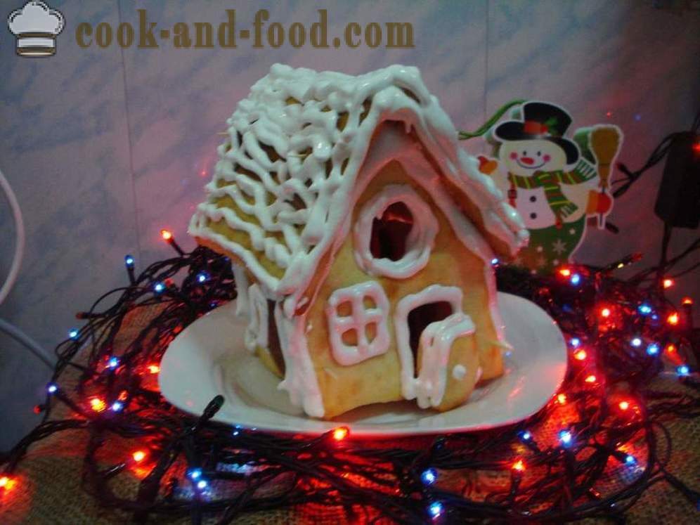 Ziemassvētku piparkūkas māja ar savām rokām - kā padarīt piparkūkas māja mājās, ir darbnīca ar soli pa solim fotogrāfijas