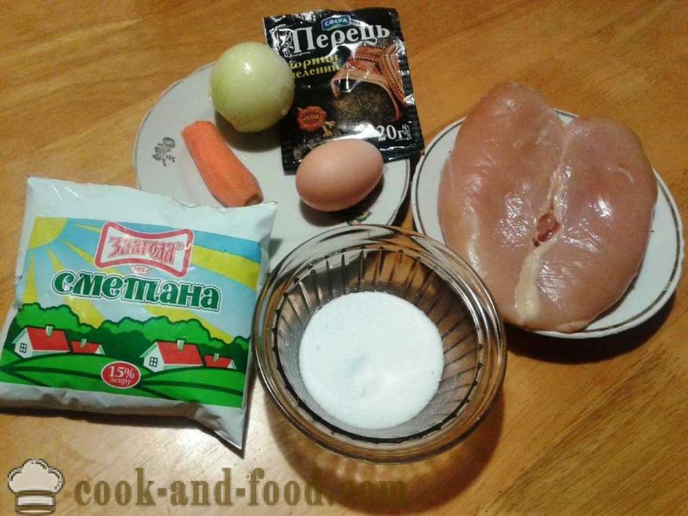 Kotletes ar vistas krūtiņu ar skābo krējumu - kā gatavot maltu vistas krūtiņas kotletes, soli pa solim recepšu fotogrāfijas