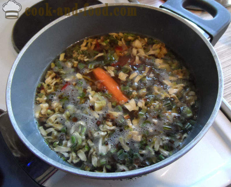 Dārzeņu zupa - kā pagatavot zupu zaļo dārzeņu, soli pa solim recepšu fotogrāfijas
