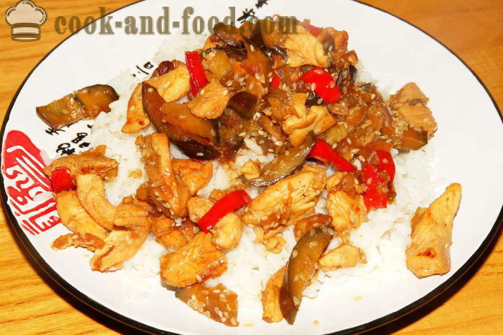 Vistas fileja ķīniešu: ar dārzeņiem un rīsiem - kā gatavot vistas ķīniešu, soli pa solim recepšu fotogrāfijas